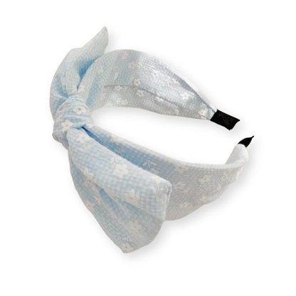 Serre-tête grand nœud papillon petites fleurs Bleu - Chic & Coquette