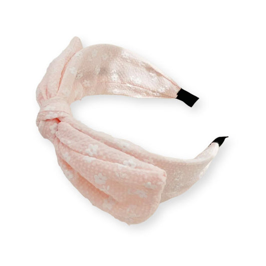 Serre-tête grand nœud papillon petites fleurs Rose - Chic & Coquette