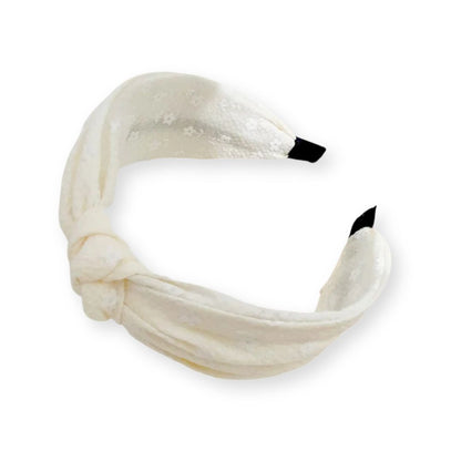 Serre-tête nœud petites fleurs Blanc - Chic & Coquette