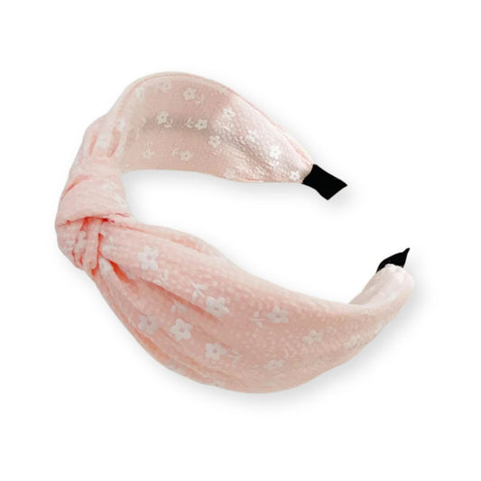 Serre-tête nœud petites fleurs Rose - Chic & Coquette