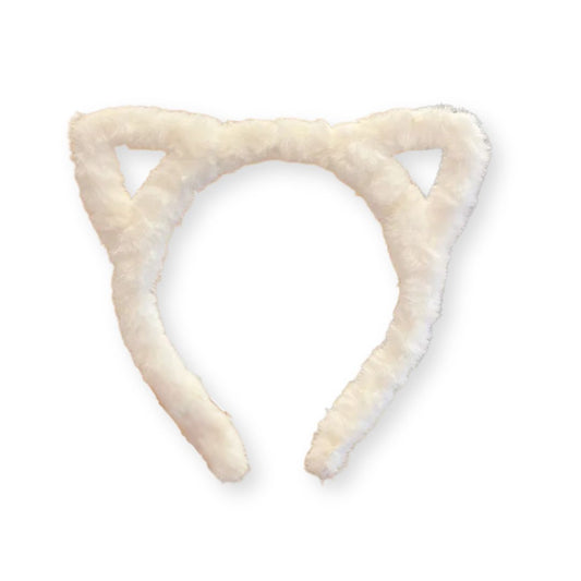 Serre Tête Oreilles de Chat en Peluche – Fourrure douce, confortable Blanc - Chic & Coquette