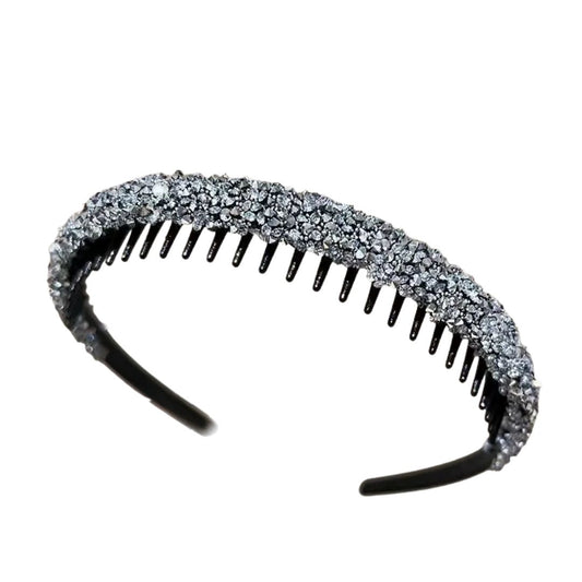 Serre-Tête Fin Antidérapant en Strass Brillant – 3 couleurs Argent - Chic & Coquette