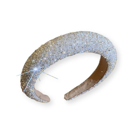 Serre-tête antidérapant orné de strass et de perles Argent - Chic & Coquette