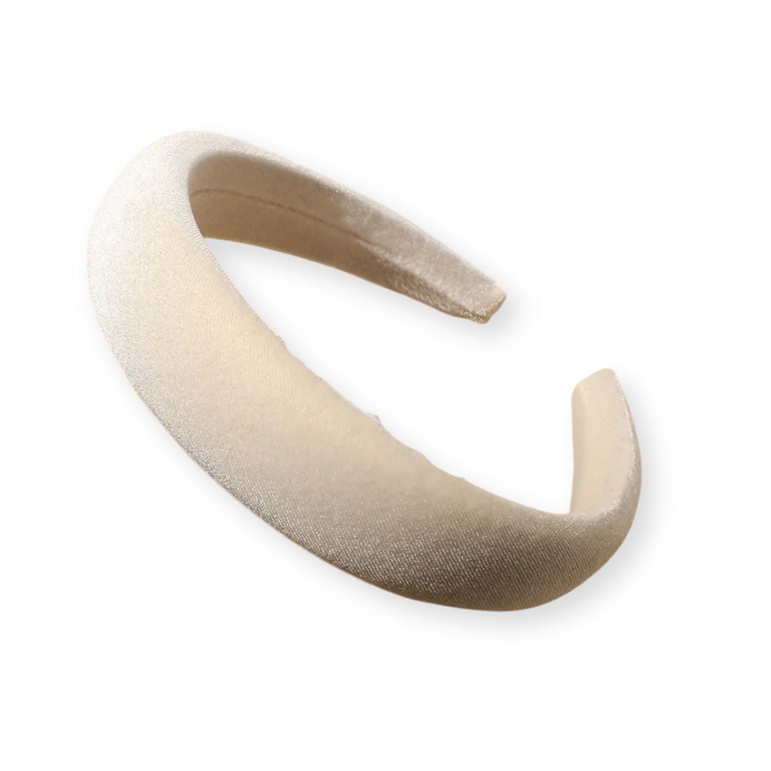 Serre-Tête en Velours Doux et Brillant Beige - Chic & Coquette