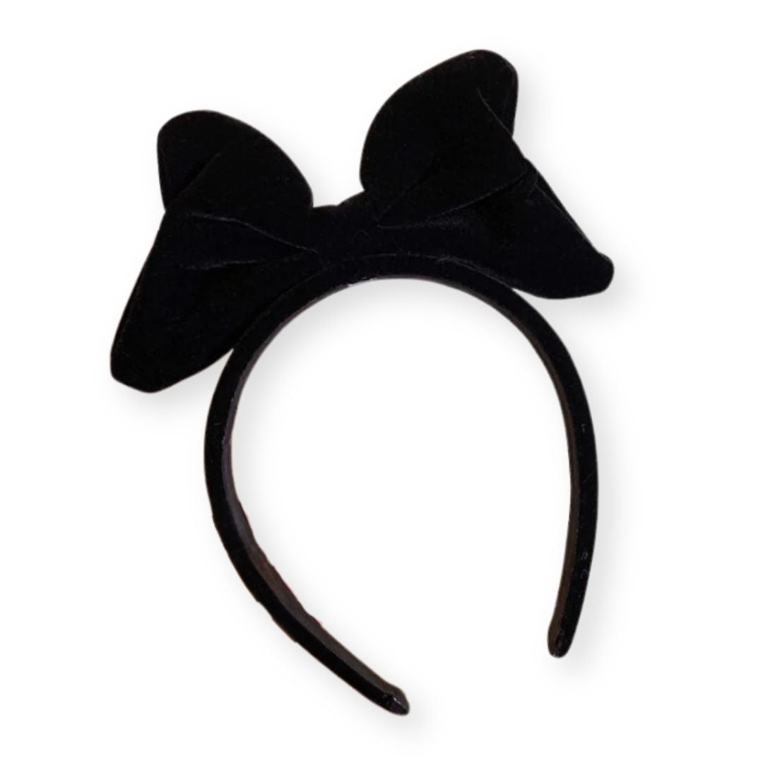 Serre-tête velours avec grand noeud élégant de couleur noir - Chic et Coquette