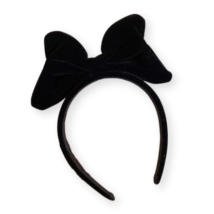 Serre-tête velours avec grand noeud élégant de couleur noir - Chic et Coquette