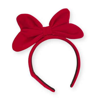 Serre-tête velours avec grand noeud élégant de couleur rouge - Chic et Coquette